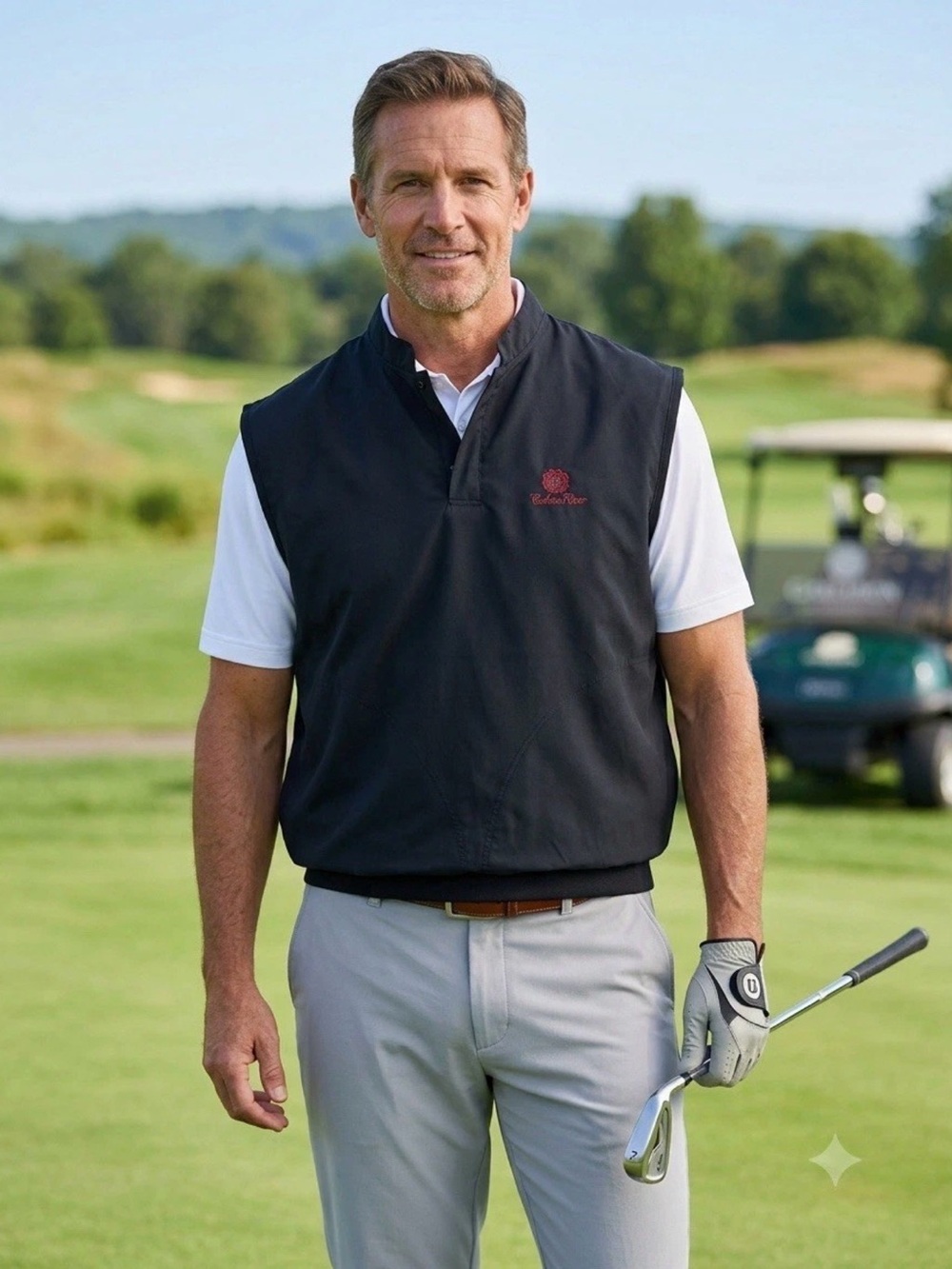 Zero Restriction Men Golf Vest XXL Black Colleton River Club 1/4 Snap Pullover